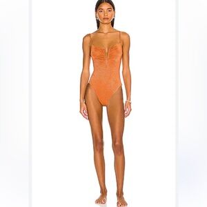 L*Space Roxanne Shimmering Rust one piece Swimsuit | revolve | 4